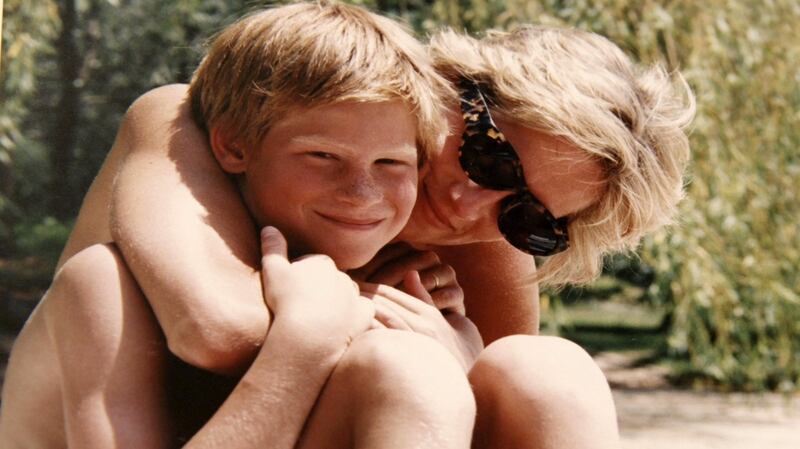 A picture from the personal photograph album of the late Diana, Princess of Wales, depicting the Princess and Prince Harry on holiday