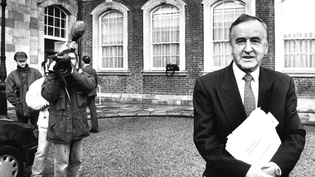 Then taoiseach Albert Reynolds arriving at the beef tribunal in October 1992. Photograph: Jack McManus