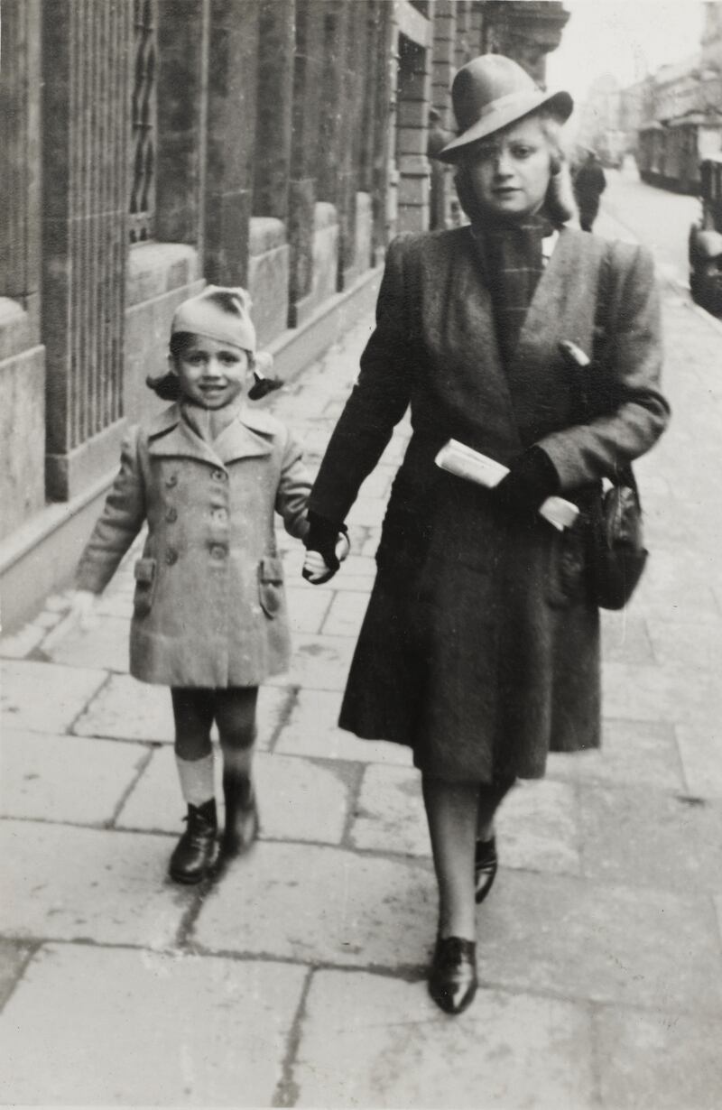 Edyta and Monika, Oliver's grandmother and mother, in their hometown of Lodz in 1946. Photograph: Oliver Sears family collection