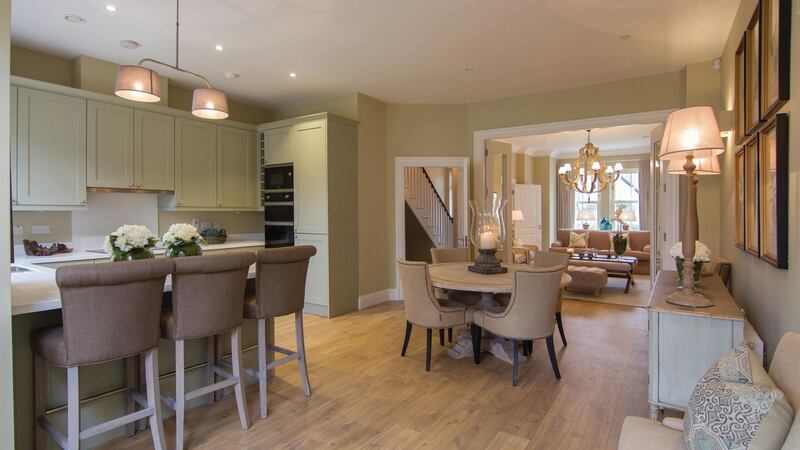 Terenure Gate:  kitchens are by Bedroom Elegance and have counter tops made of the ceramic material Velstone
