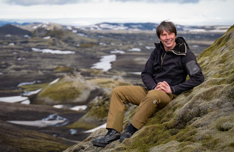 Prof Brian Cox atop Laki volcano in Iceland. Photograph: Zach Levi-Rodgers/BBC Studios