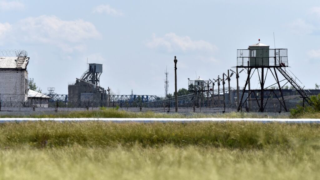 A penal colony at Abakan, Russia. Although Russia has taken steps to humanise its prisons over the last 25 years, convicts are still transported using draconian Soviet-era practices. Photograph: Alexander Kolbasov\TASS via Getty Images