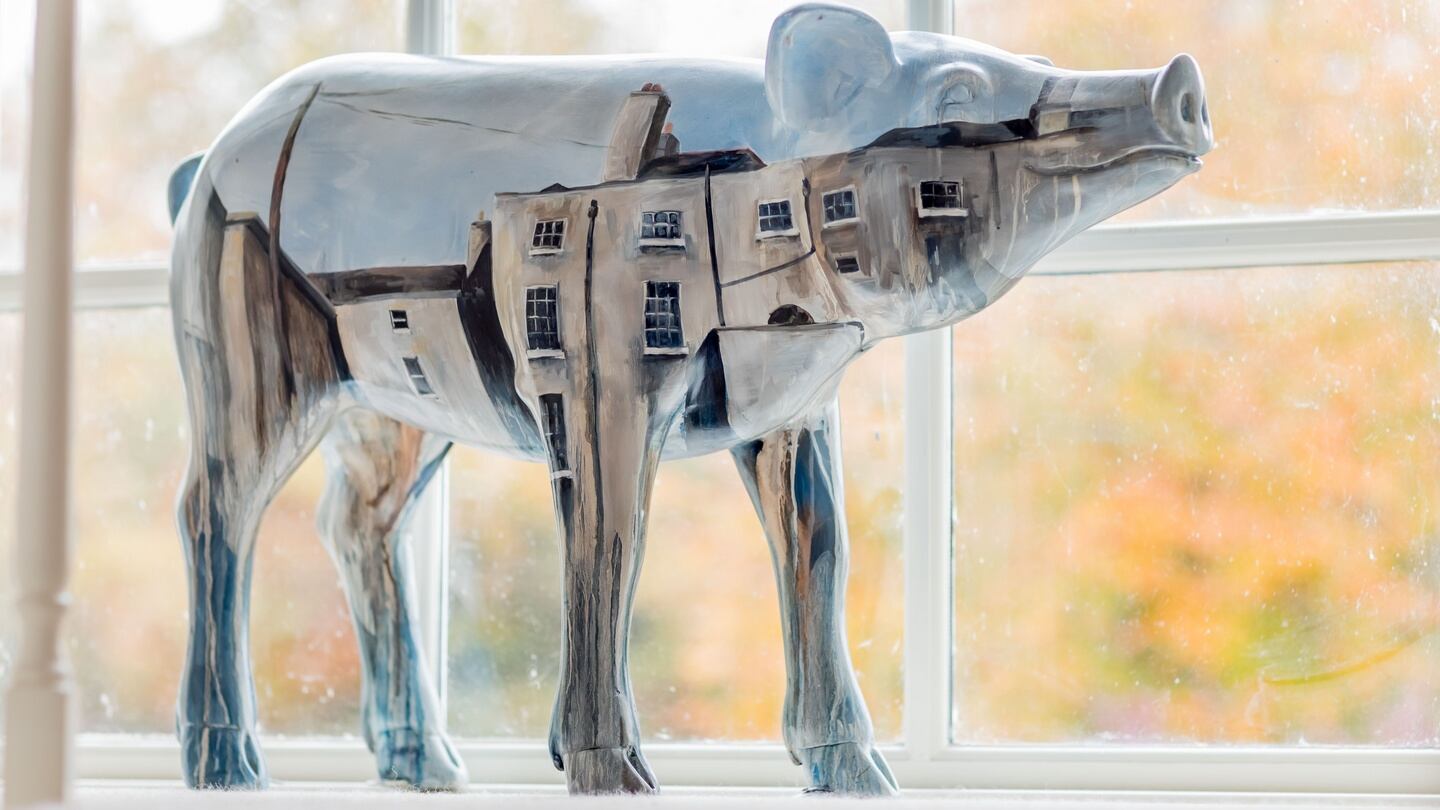 “Pigs in the City” by Triona Sweeney in the home of Mary Ann O’Brien, of Lily O’Brien’s Chocolates in Mount Juliet, Thomastown, Co Kilkenny. Photograph: Dylan Vaughan