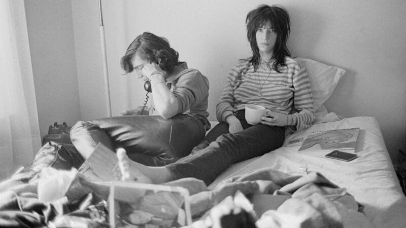 Robert Mapplethorpe and Patti Smith at the Chelsea Hotel in 1970. Her first single, Piss Factory, was spoken-word before spoken-word existed. Photograph: Judy Linn