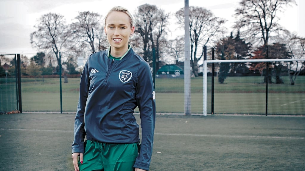Stephanie Roche: “I think a lot of people have this image of a woman footballer who is butch and doesn’t look after herself and that’s just not right. Photograph: Beta Bajgart