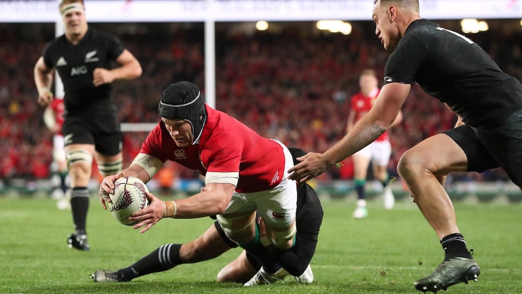Sean O’Brien finished off one of the all-time great Lions tries in the opening Test at Eden Park. Photograph: Billy Stickland/Inpho