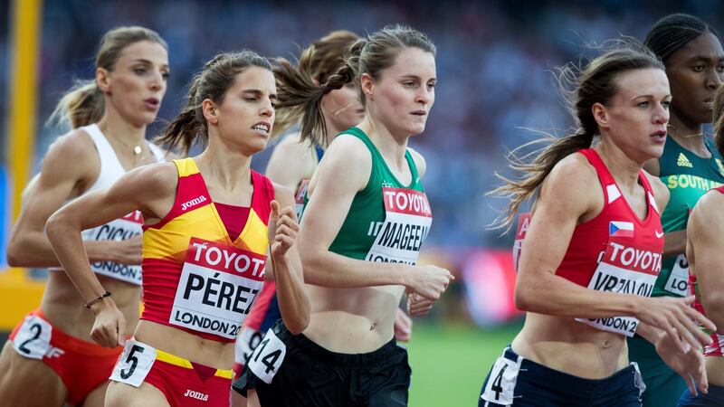 Ciara Mageean in action during   the 1500m heats at  the World Athletics Championships in London. Photograph: Morgan Treacy/Inpho
