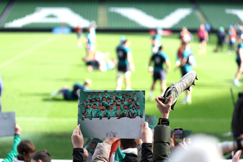 Fans at Ireland's open training session in the Aviva Stadium this week. Photograph: Tom Maher/Inpho