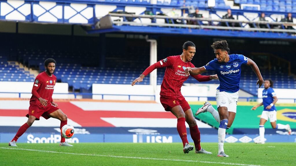 Sunday’s goalless Merseyside derby attracted record viewing figures for a Premier League match. Photograph: Jon Super/PA