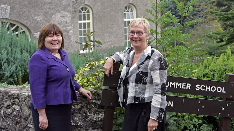 A day in summer: Norah Gibbons and Prof Sheila Greene of the TCD Children’s Research Centre at the Parnell Summer School, Avondale House, Rathdrum, Co Wicklow in 2011. File photograph: The Irish Times