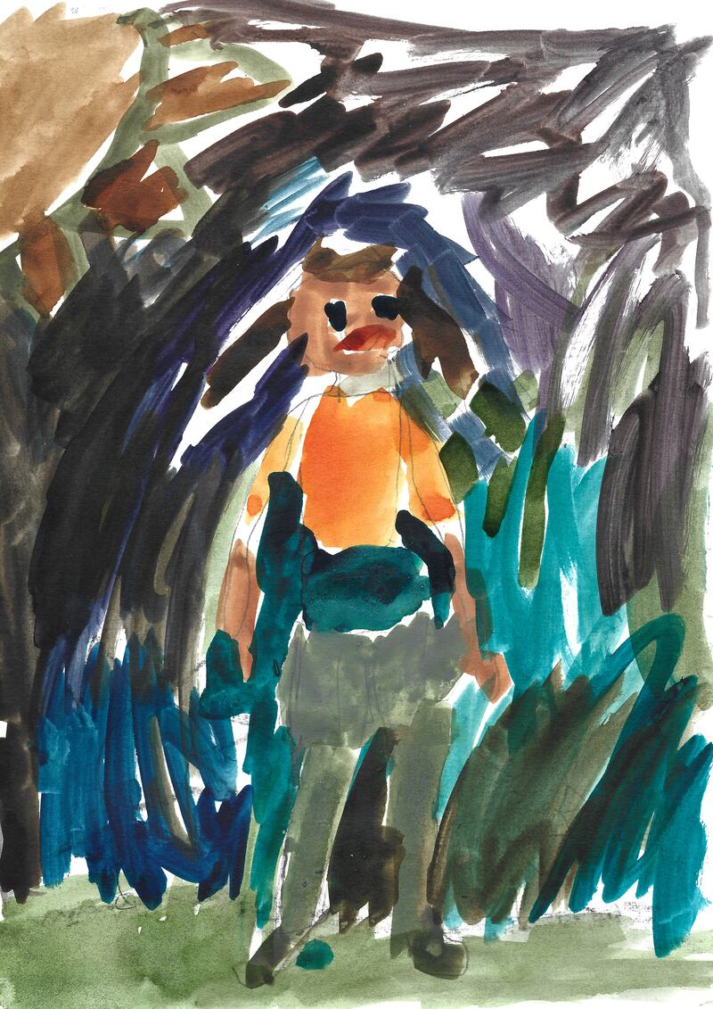 Gill in the Garden and the Sun is Setting, by Hugo Cashell, age 5