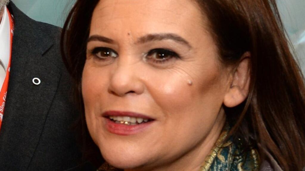 Mary Lou McDonald at the opening of the Sinn Féin Ardfheis in Derry. Photograph: Dara Mac Dónaill