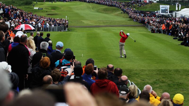 Crowds watch Rory McIlroy during the 2012 Irish Open at Portrush. Photo: Dean Mouhtaropoulos/Getty Images
