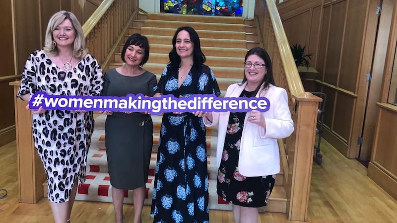 Sinead Dooley, deputy CEO Irish Rural Link, Senator Fiona O’Loughlin, the new chair of the Oireachtas Irish Women’s Parliamentary Caucus, Minister for Culture Catherine Martin, and Alliance Party MLA Kellie Armstrong