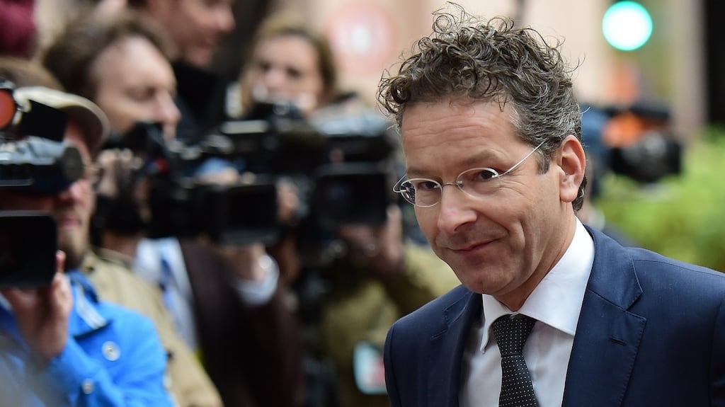 Eurogroup president and Dutch finance minister Jeroen Dijsselbloem arriving for a Eurogroup finance ministers’ meeting in Brussels on Monday. Photograph: AFP Photo/Emmanuel Dunand