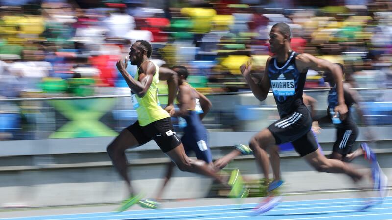Jamaica’s Usain Bolt wins the Diamond League Adidas Grand Prix in New York in 2015. Photograph: Tim Clayton/Getty Images