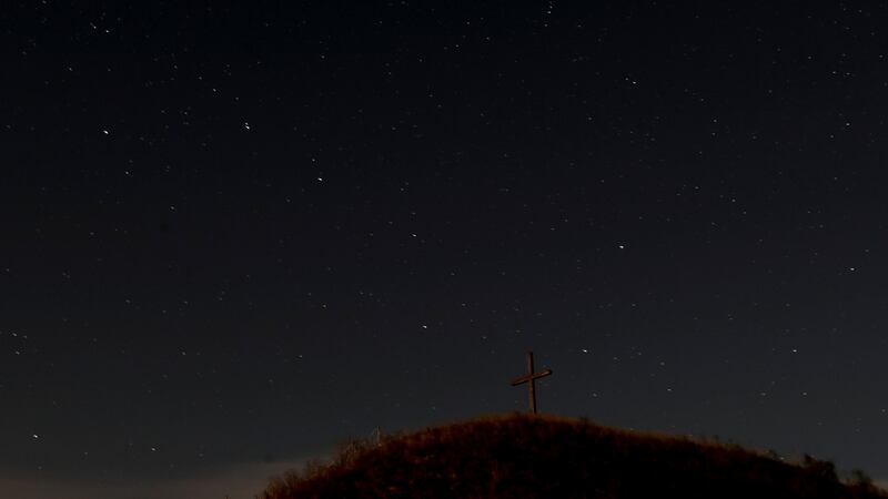 The star constellation Ursa Mayor (Great Bear) is seen in the sky over Leeberg hill during the Perseid meteor shower near Grossmugl, Austria. Photograph: Reuters/Leonhard Foeger