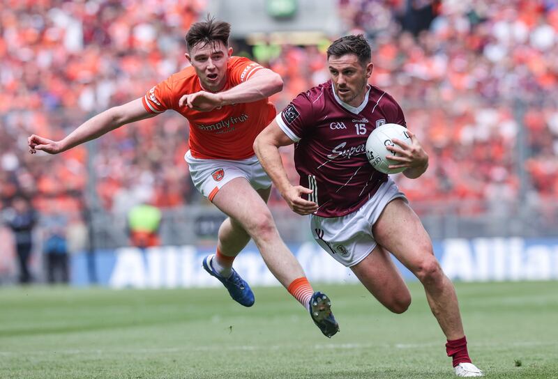Galway's Shane Walsh is challenged by Ben Crealy of Armagh during the All-Ireland final which produced no shots on goal. Photograph: Tom Maher/Inpho