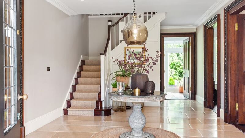 Pine Lodge: the entrance hall at Saoirse Ronan’s Co Wicklow home