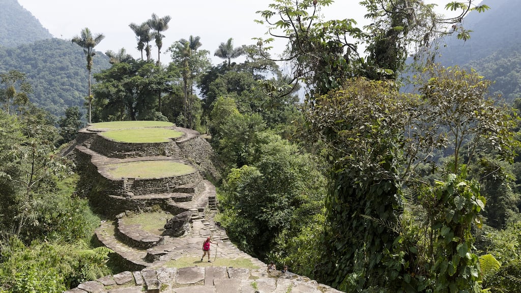 The Lost City consists of a series of 169 terraces carved into the mountainside, a net of tiled roads and several small circular plazas. The entrance can  be accessed only by a climb up some 1,200 stone steps through dense jungle. Photograph:  Thierry Tronnel/Corbis via Getty Images