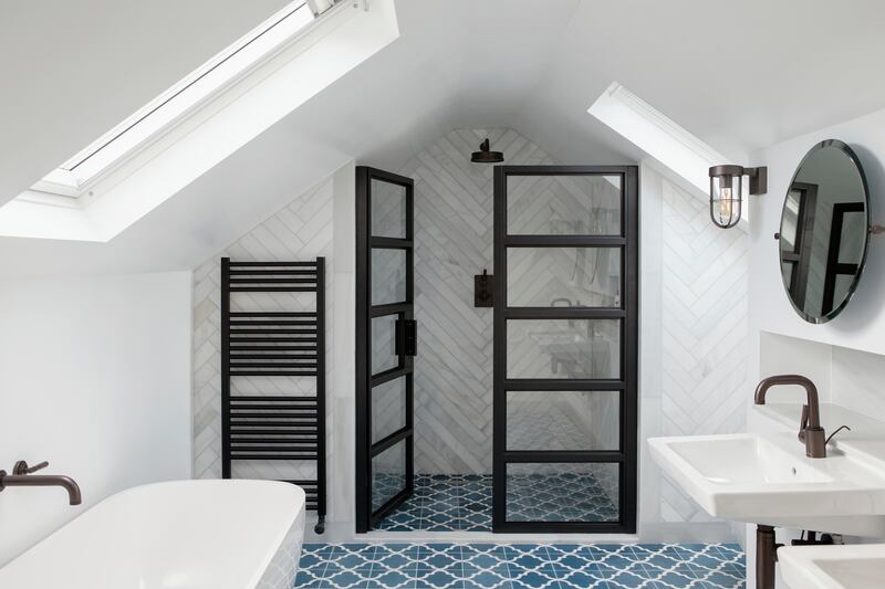 If you're planning an en-suite consider headroom carefully. Toilets and baths can be placed in the lower part of the space, but basins and showers will need good headroom
