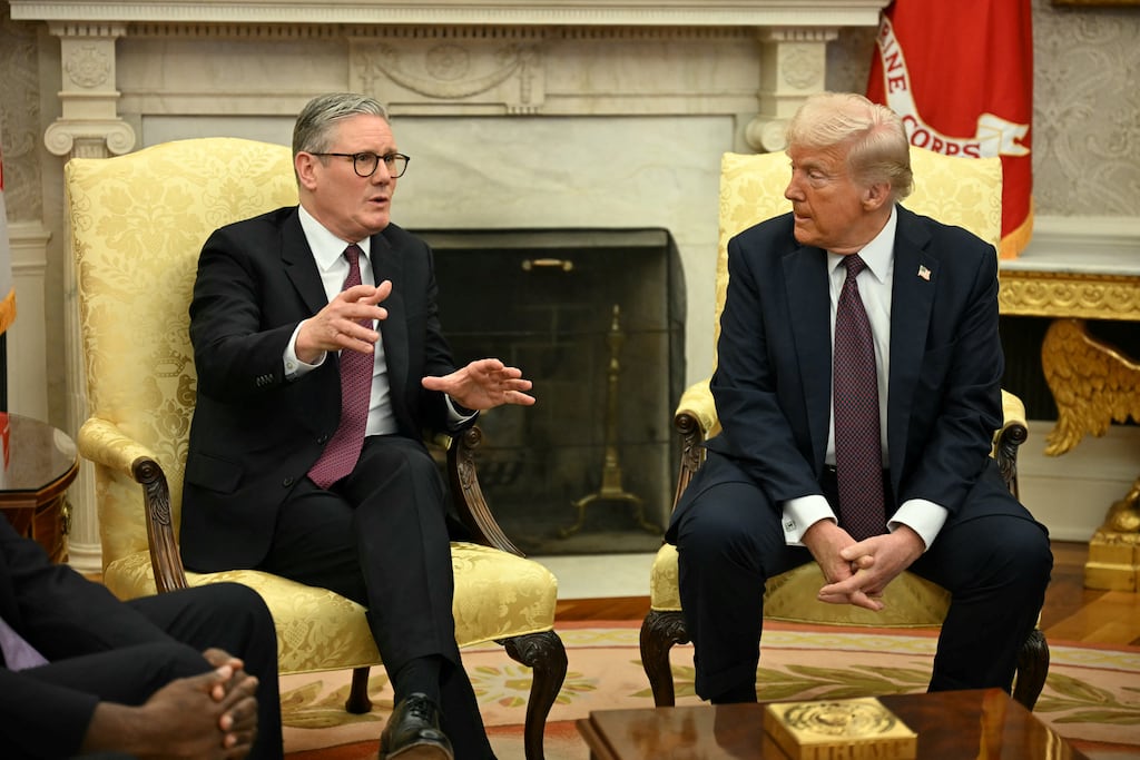 US president Donald Trump meets with British prime minister Keir Starmer at the Oval Office of the White House in Washington. Photograph: Jim Watson/AFP via Getty Images