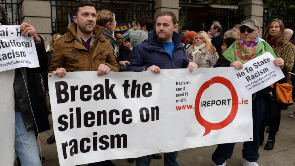 An Enar rally in Dublin: Enar received reports of 182 incidents of racist verbal abuse, violence, discrimination and other attacks between July and December 2014. File photograph: Eric Luke/The Irish Times