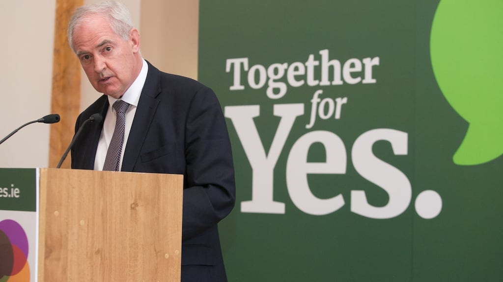 Dr Peter Boylan former Master of The Maternity Hospital, Holles Street during the launch of Together for Yes campaign on Thursday. Photograph: Gareth Chaney/Collins