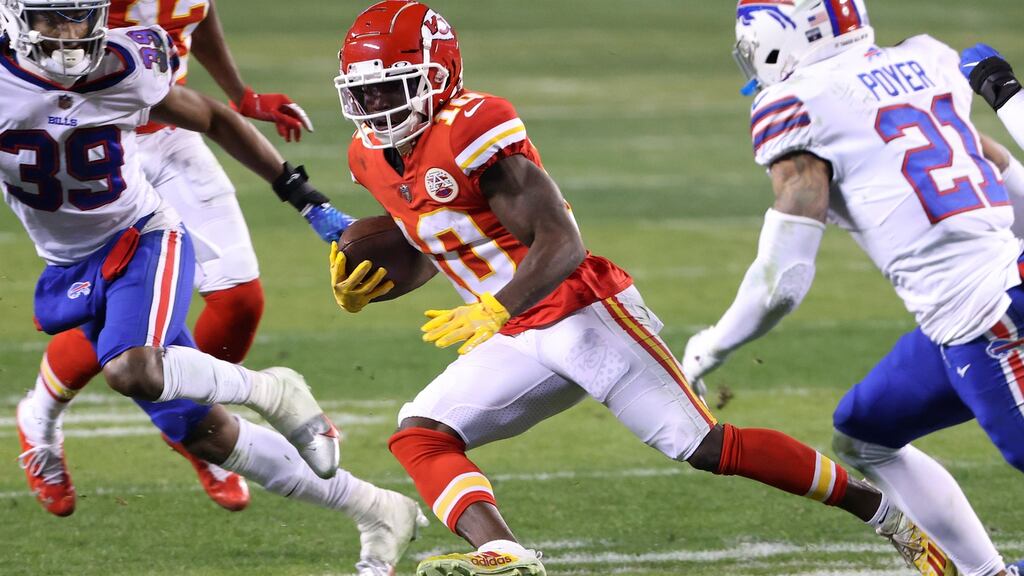 Tyreek Hill received the nickname “Cheetah” in reference to his explosive speed. Photograph: Getty Images