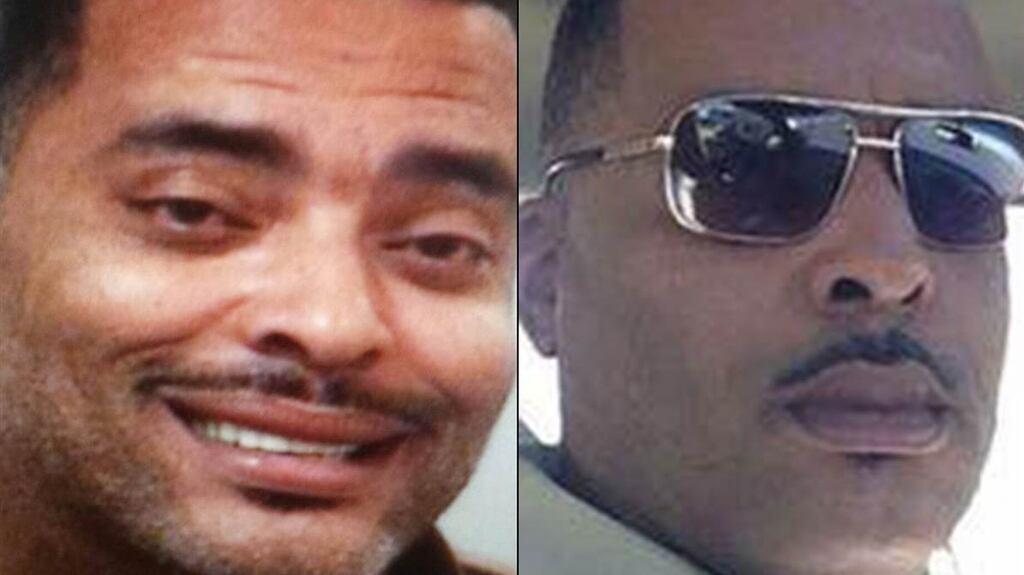 Donald “Chip” Pugh sent in a snap of himself with sunglasses to Lima Police Department in Ohio, to replace the previous photo of him they had used (at left). Photographs: Lima Police Department