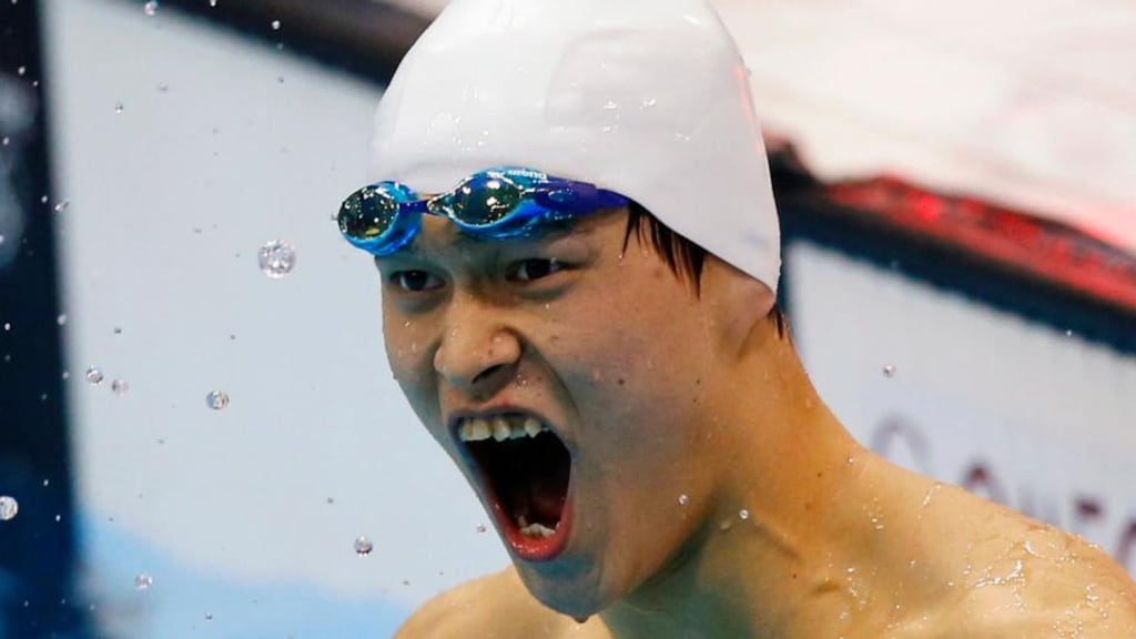China’s Sun Yang after winning the men’s 400m freestyle final at the London 2012 Olympic Games. He secretly served his ban during May and August. Photograph: Inpho