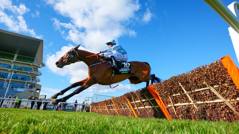 Rachael Blackmore guiding Honeysuckle to victory in the Champion Hurdle at Cheltenham last year. ‘It would be unbelievable stuff if she could win again – there’s not many that can win two Champion Hurdles,’ says De Bromhead. Photograph: Mark Cranham/Inpho