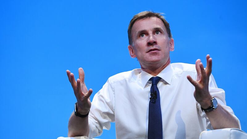 British foreign secretary Jeremy Hunt speaks to Conservative Party members at the  hustings in Birmingham. Photograph: Andy Rain/EPA
