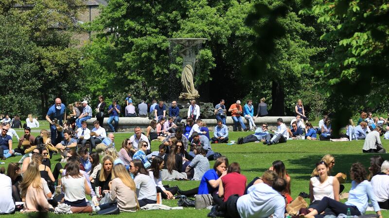 People enjoy good weather in May at theIveagh Gardens in Dublin. Photograph: The Irish Times