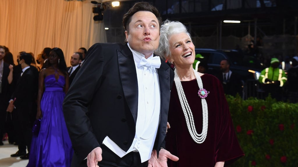 Elon Musk and his mother Maye Musk, who both seem confident that success in one area means they have nothing left to learn. Photograph: Angela Weiss/AFP