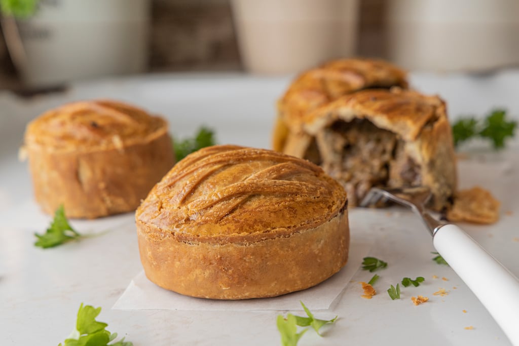 Slow braised beef and Wicklow wolf stout pie with a simple pastry recipe. Photograph: Harry Weir Photography