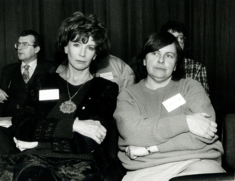 Edna O'Brien and Bernadette McAliskey at the Forum for Peace and Reconciliation in Dublin Castle. Photograph: Matt Kavanagh