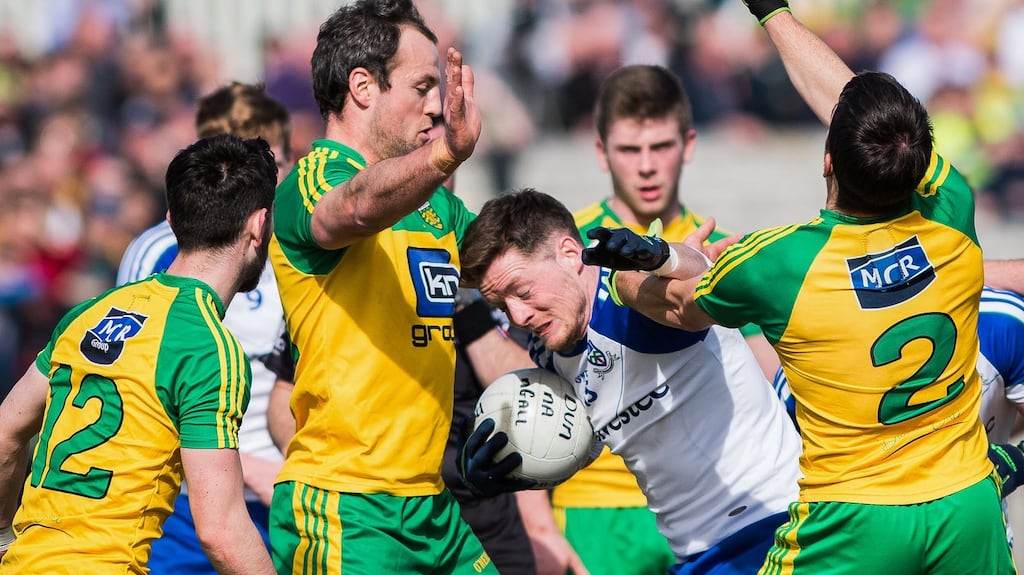 Donegal and Monaghan: It may be time to ban these teams from playing each other for a while. Photograph: Trevor Lucy/Presseye/Inpho