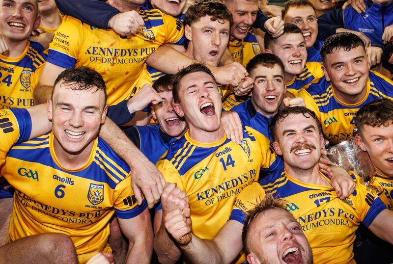 Na Fianna celebrate winning the Dublin SHC title at Parnell Park. Photograph: Tom Maher/Inpho