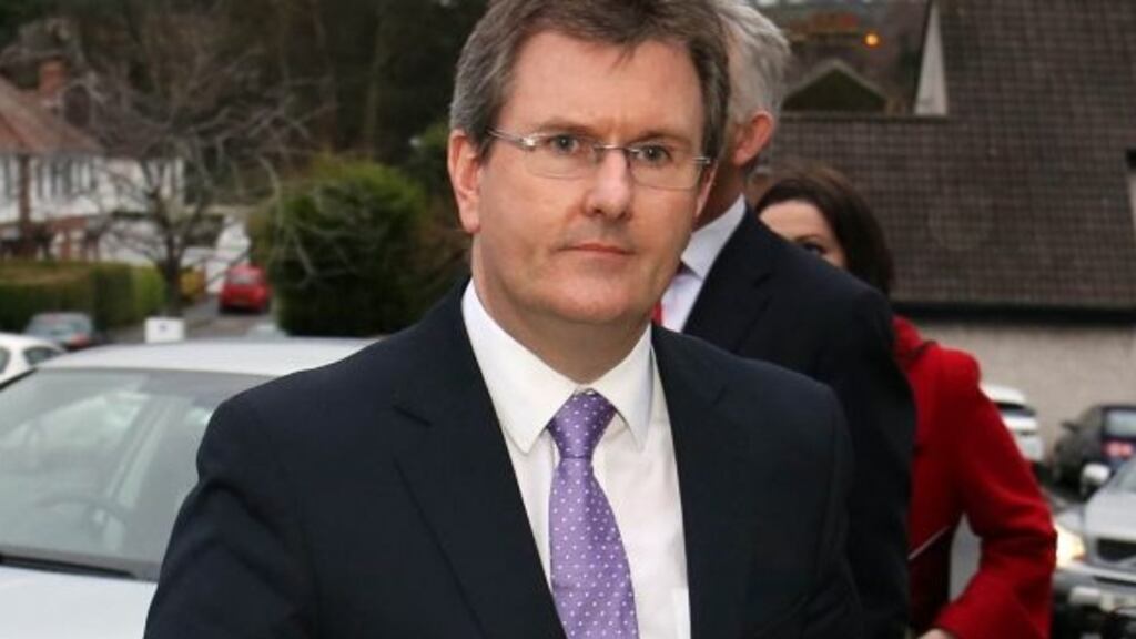 Jeffrey Donaldson: ‘We’re not going to agree to a new Border between Northern Ireland and the rest of the UK.’  Photograph: Paul Faith/PA Wire