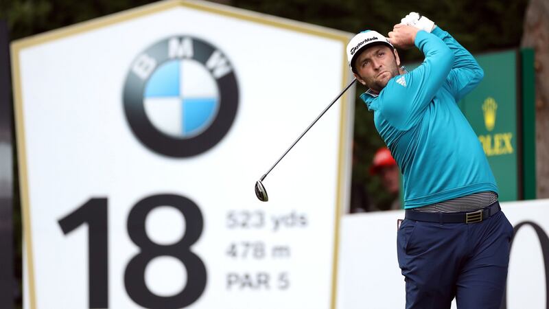Spain’s Jon Rahm tees off the 18th during day four of the BMW PGA Championship at Wentworth. Photo: Bradley Collyer/PA Wire