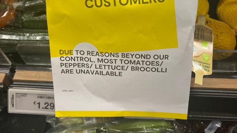 Sign in SuperValu at The Hypermarket, Waterford.