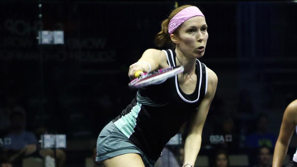 Madeline Perry claimed her sixth Irish Open squash title at Fitzwilliam on Saturday in her final game on the pro circuit. Photo: Vaughn Ridley/Getty Images