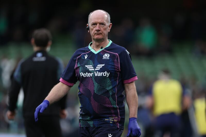 Dr James Robson before his last game with Scotland at the Aviva Stadium. Photograph: Liam McBurney/PA Wire