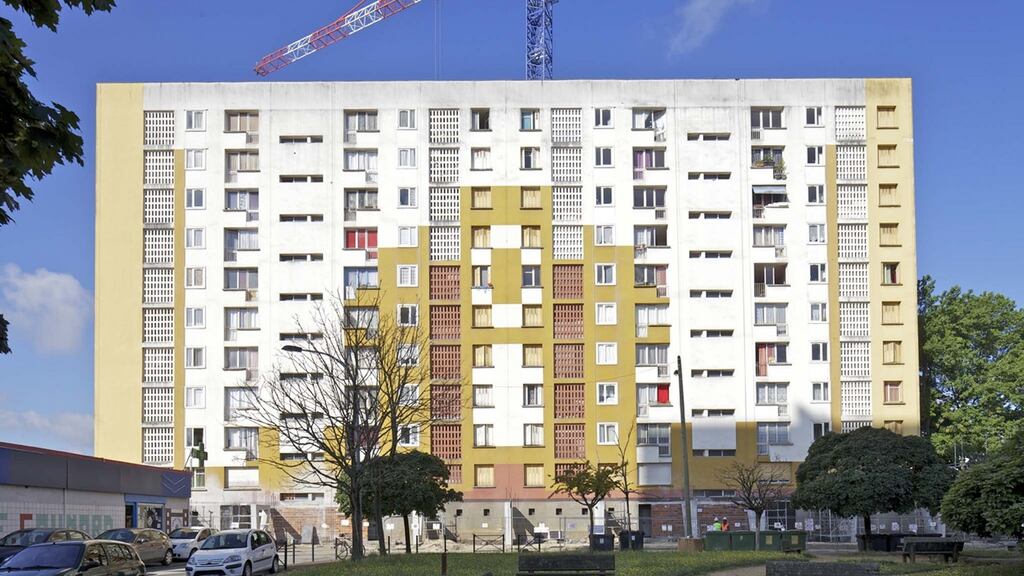 A block of 1960s social housing at Le Grand Parc in Bordeaux before its  transformation