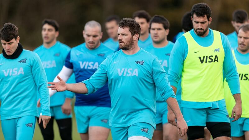 Julián Montoya during an Argentina training session in Dublin ahead of the autumn international against Ireland at the Aviva Stadium on Sunday. Photograph: Juan Gasparini/Inpho