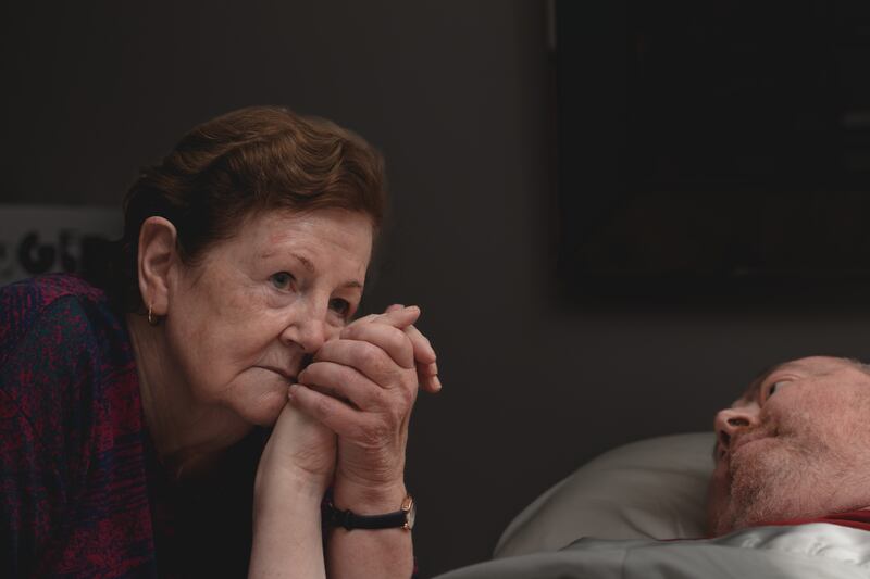 David Moclair with his mother. Photograph: Rob Wilson