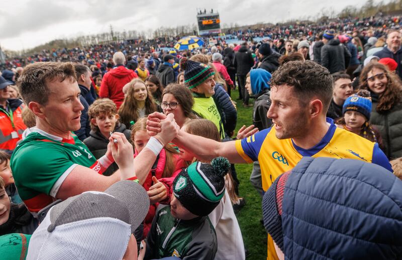 Cillian O'Connor and Ciaráin Murtagh after Mayo vs Roscommon. Photograph: James Crombie/Inpho
