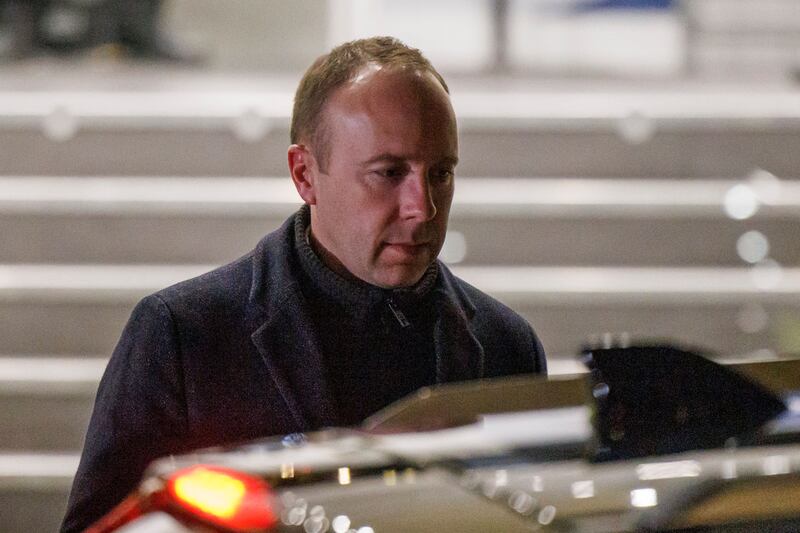 Former health secretary Matt Hancock leaves after giving evidence to the UK Covid-19 inquiry in London. He was accused of being a 'liar' with a misplaced 'nuclear confidence' who botched the virus response. Photograph: Tolga Akmen/Shutterstock/EPA-EFE