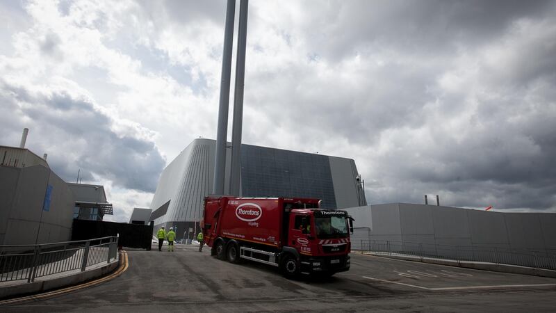The Poolbeg incinerator takes its first deliveries. Photograph: Gareth Chaney/Collins